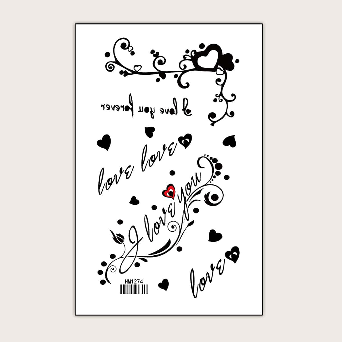

Slogan Graphic Tattoo Sticker, Black