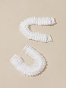 50 piezas Gorro desechable para el cabello, Vuelta al colegio, Esenciales para viajes y vacaciones, Accesorios para el cabello para mujeres - Blanco - Ver 3