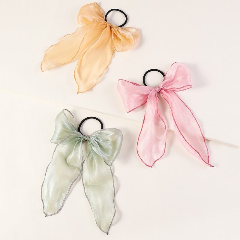 

3 pieces Bow Decor Hair Tie, Multicolor