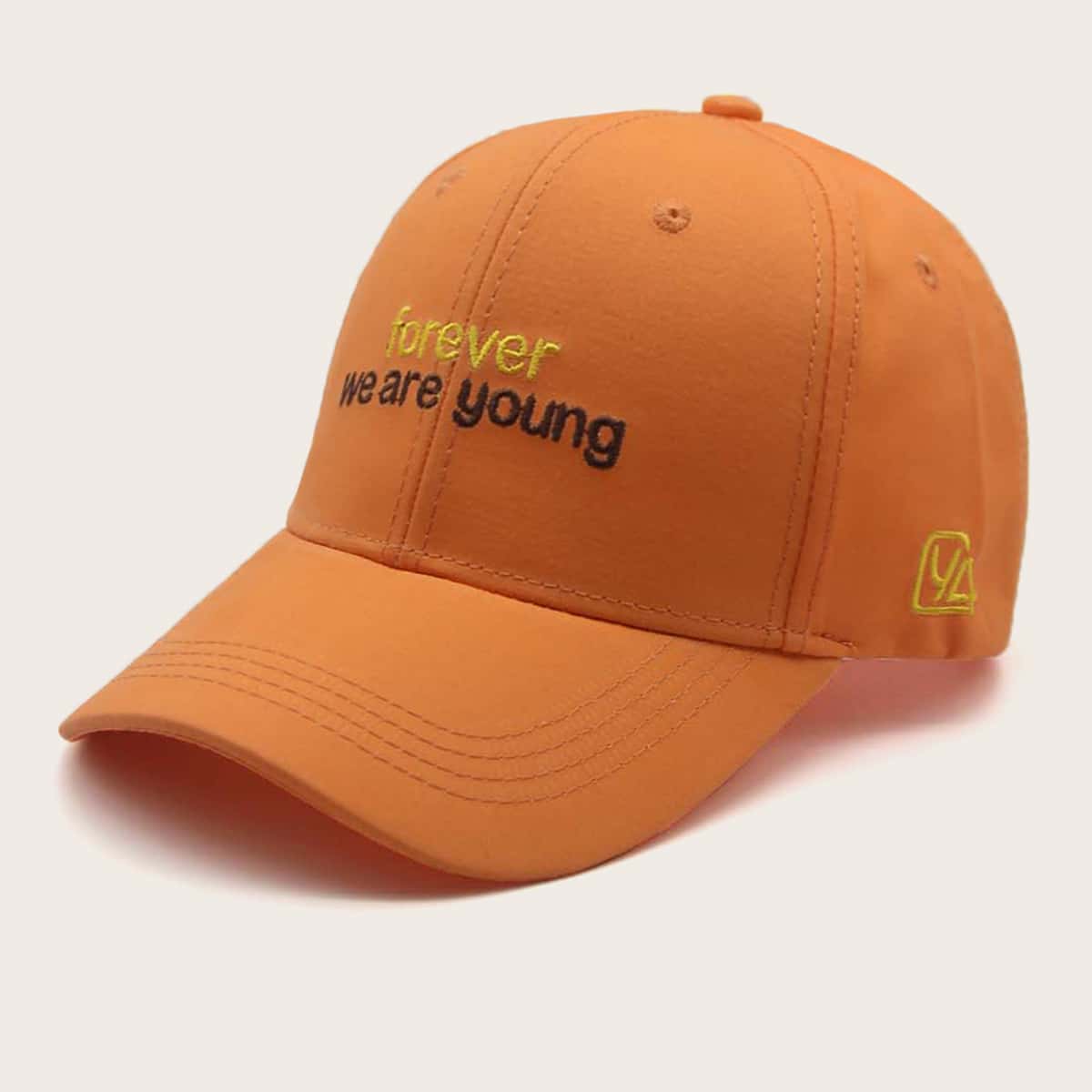 

Slogan Embroidered Baseball Cap, Orange