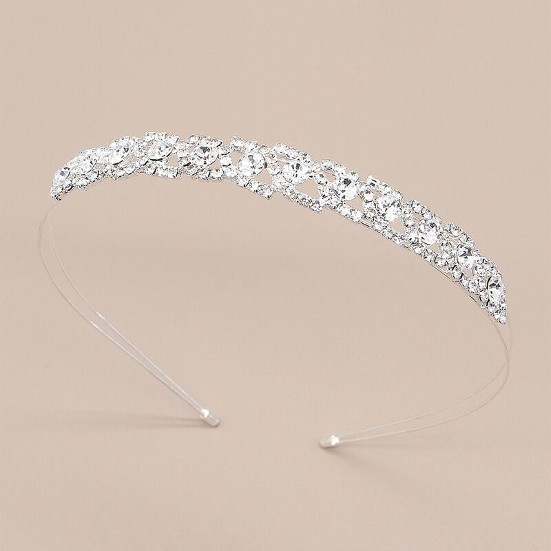 

Rhinestone Decor Hollow Out Hair Hoop, Silver