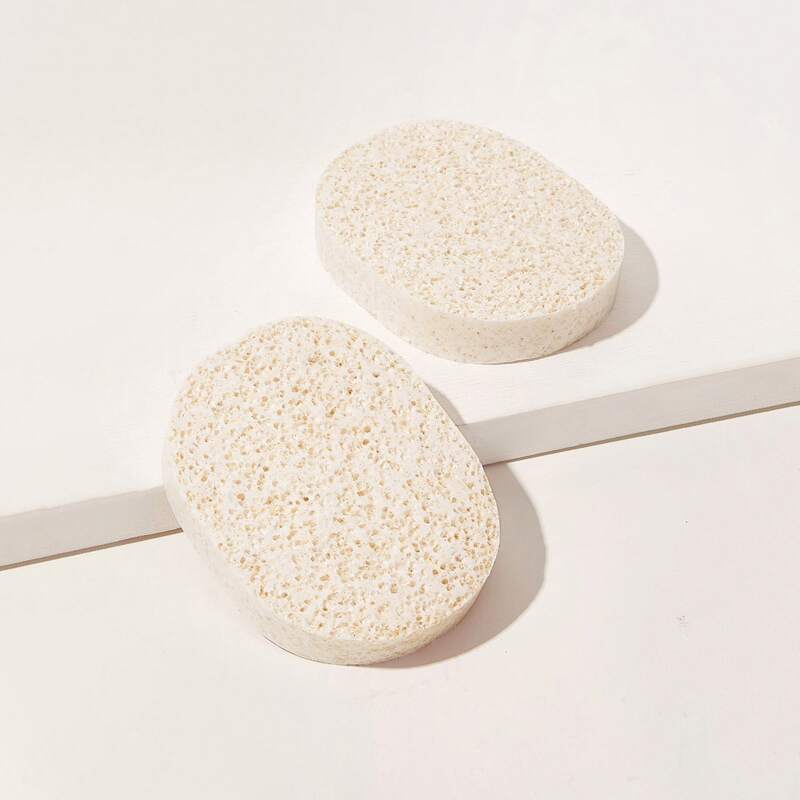 

2pcs Face Cleaning Sponge, Beige