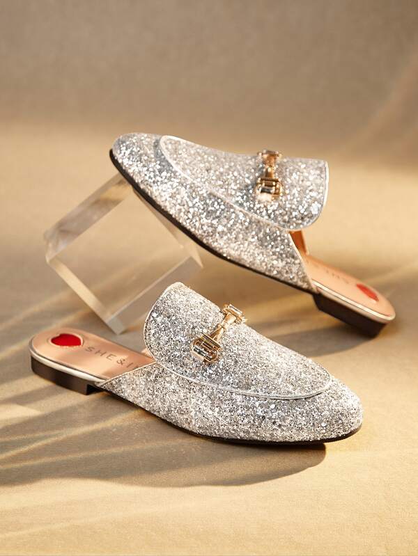 sequin mules