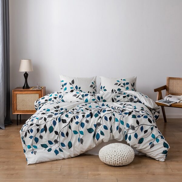

Leaf Print Bedding Set Without Filler, Multicolor