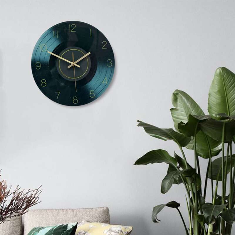 

Record Shaped Wall Clock, Green