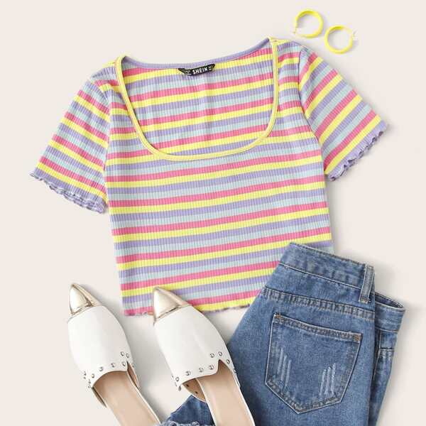 

Lettuce Edge Striped Tee, Multicolor