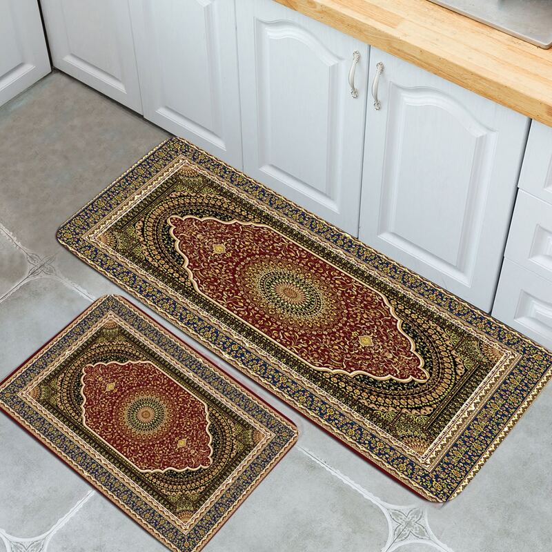 

1pc Flower Print Vintage Carpet, Multicolor