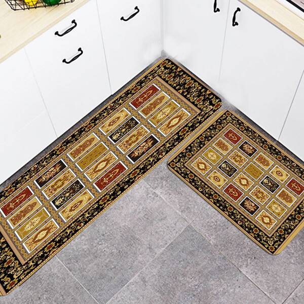

1pc Flower Print Vintage Carpet, Multicolor