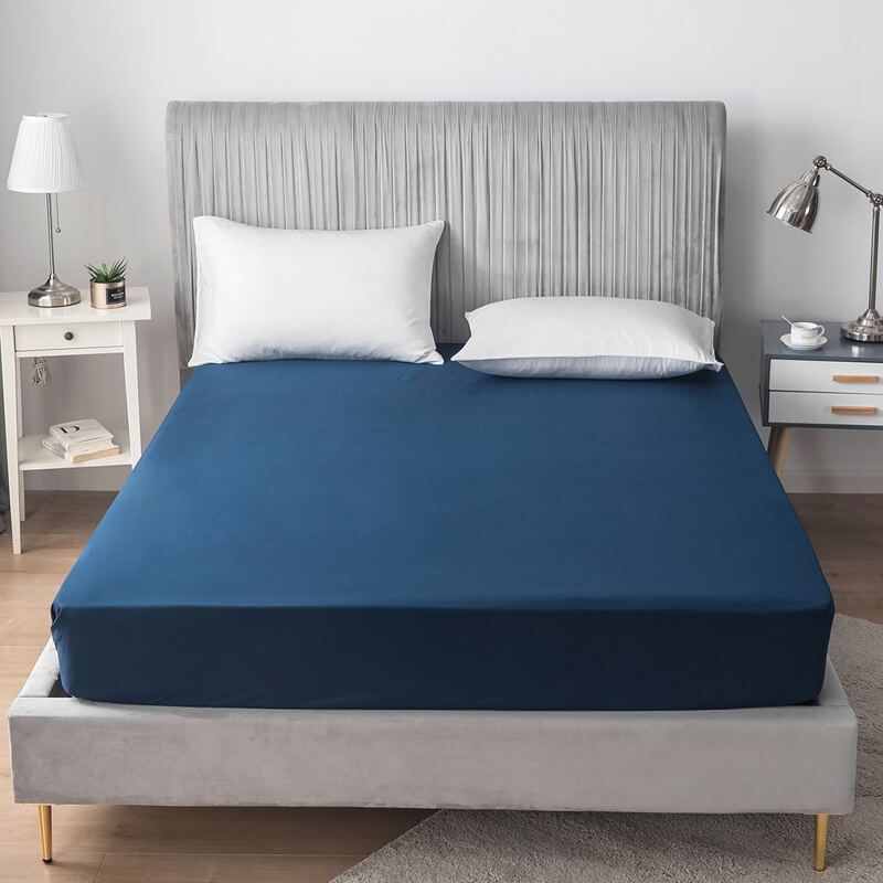 

Solid Cotton Fitter Sheet, Navy