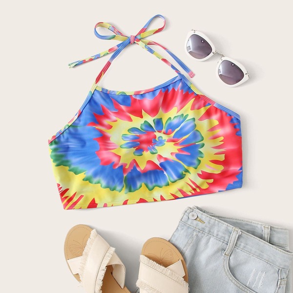 

Plus Tie Dye Bikini Top, Multicolor