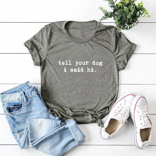 

Plus Slogan Graphic Round Neck Tee, Grey