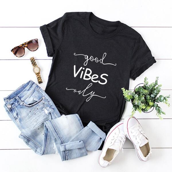 

Plus Letter Graphic Short Sleeve Tee, Black