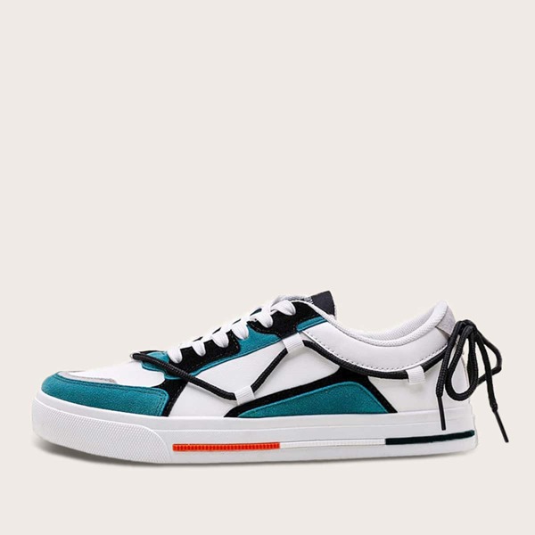 

Мужские контрастные контрастные кроссовки на шнурках, Многоцветный