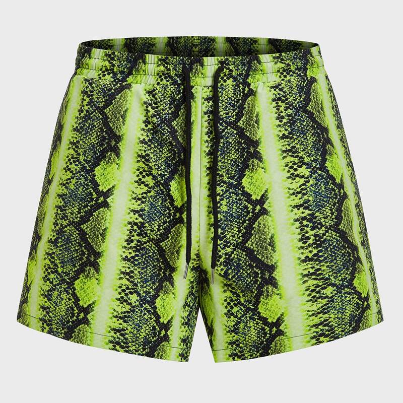 

Guys Drawstring Waist Snakeskin Pattern Shorts, Multicolor