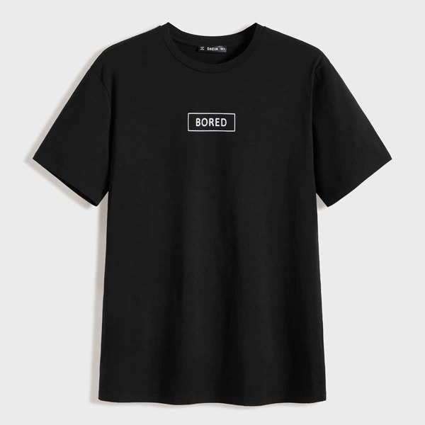 

Men Letter Graphic Top, Black
