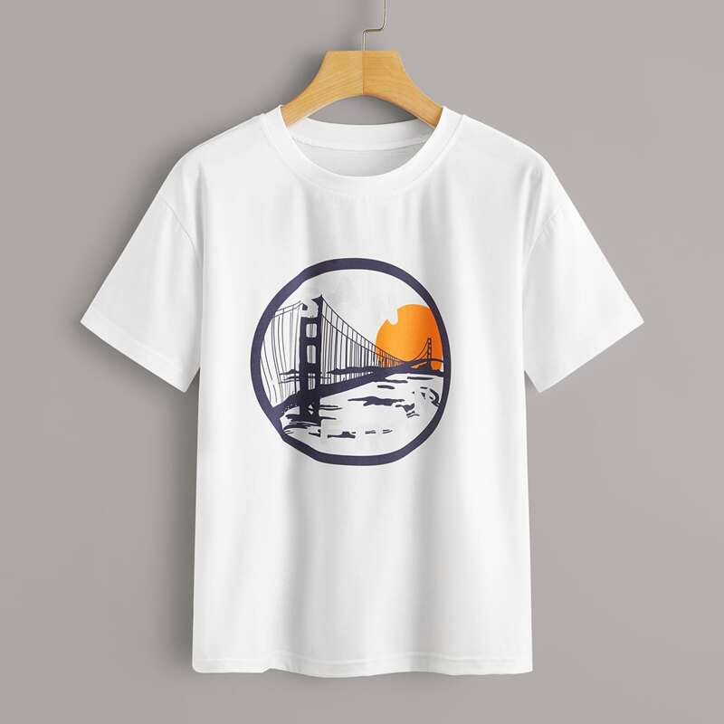 

Graphic Print White Tee