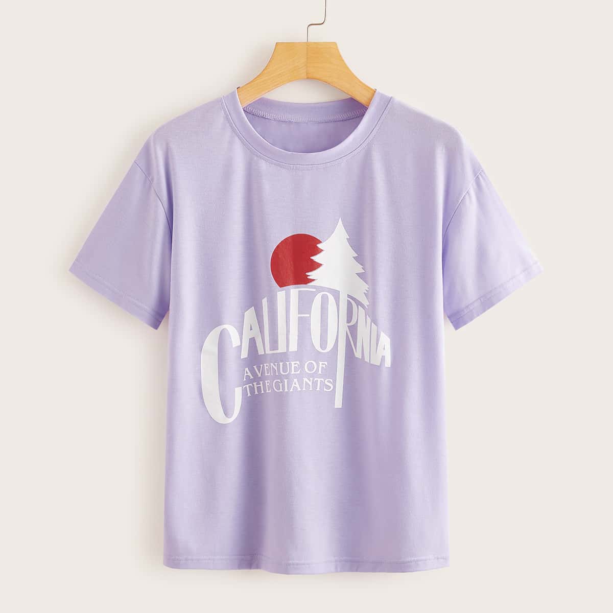 

Letter Graphic Purple Tee