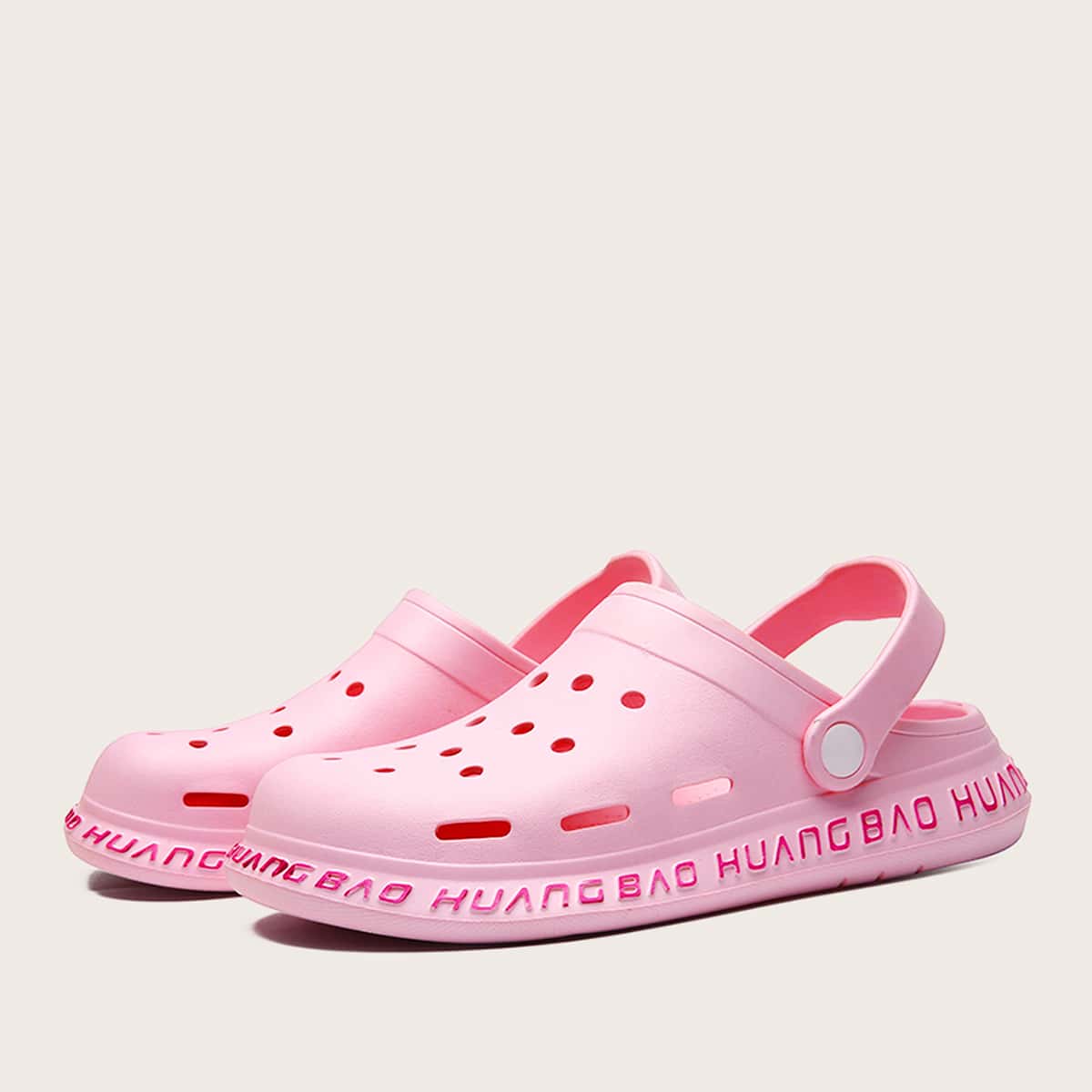 

Hollow Out Slingback Flat Sandals, Pink