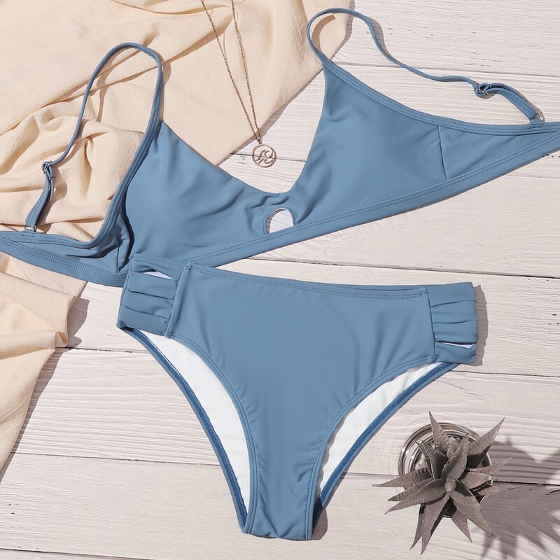 

Cami High Waist Bikini Swimsuit, Blue