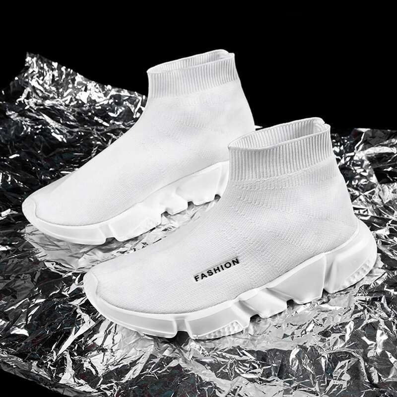 

Guys Letter Graphic Knit Slip On Sneakers, White