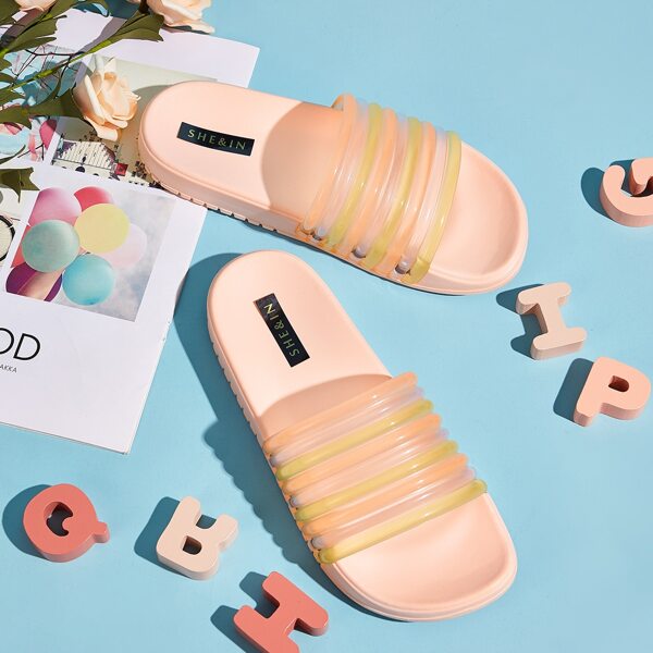 

Open Toe Wide Fit Sliders, Pink