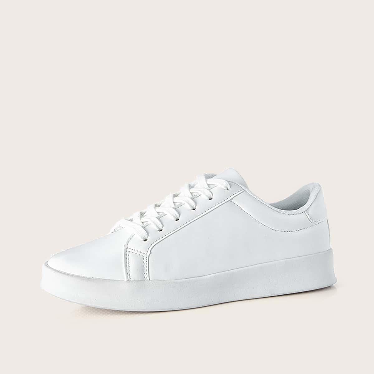 

Guys Lace-up Front Low Top Sneakers, White
