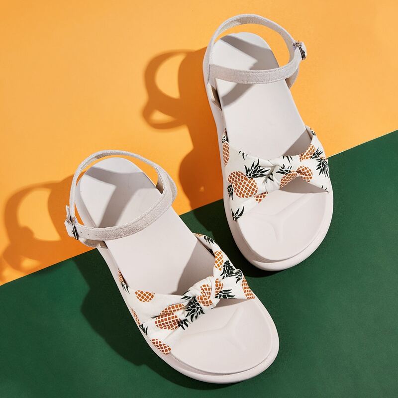 

Pineapple Ankle Strap Sandals, Beige