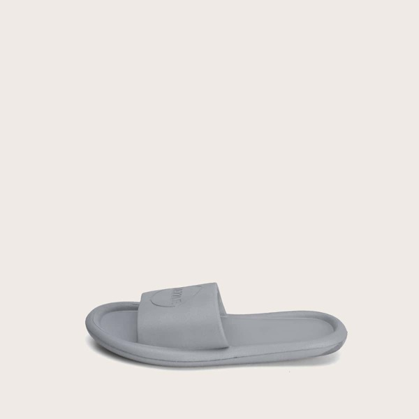 

Мужские шлепанцы с текстовым принтом и открытым носком, Серые