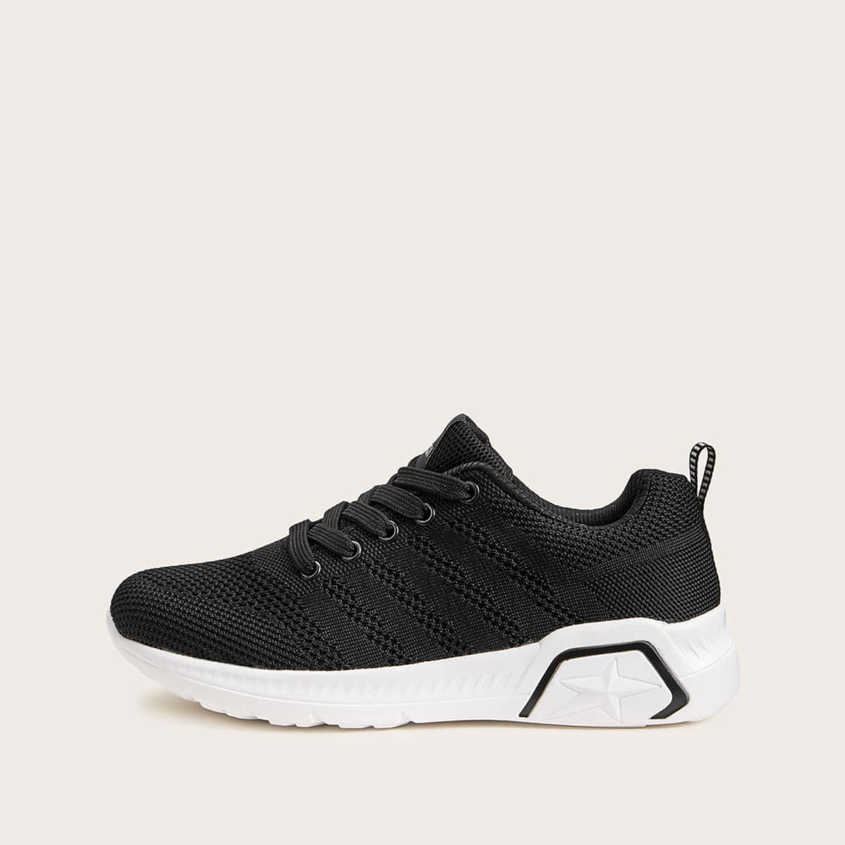 

Lace-up Front Mesh Sneakers, Black
