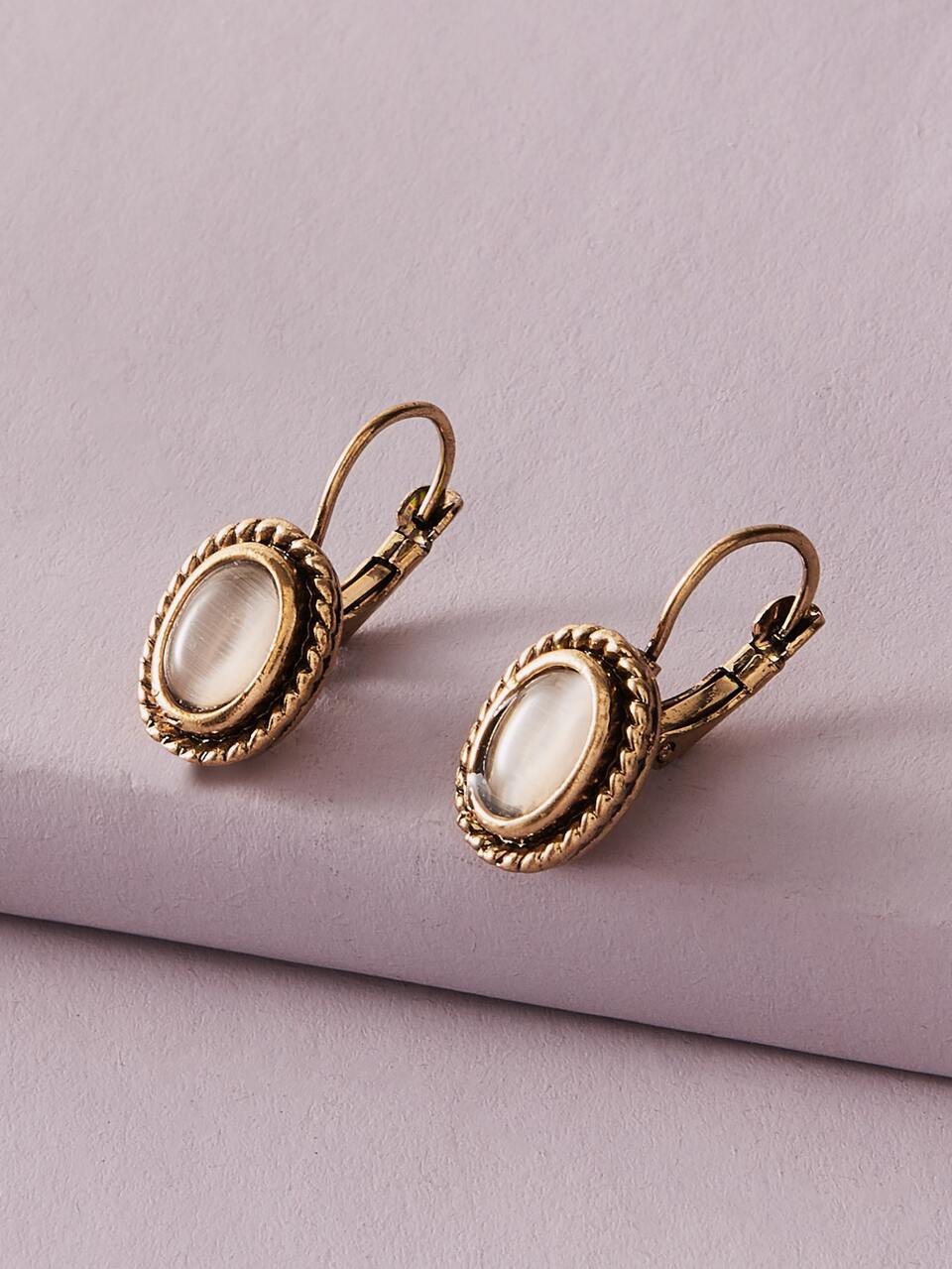 1 Pair Retro Minimalist Geometric Earrings, Suitable For Daily Wear