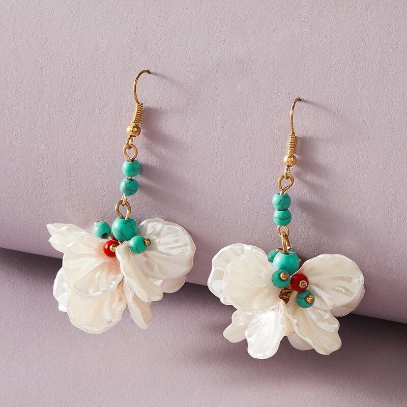 

1pair Shell Tassel Drop Earrings, Multicolor