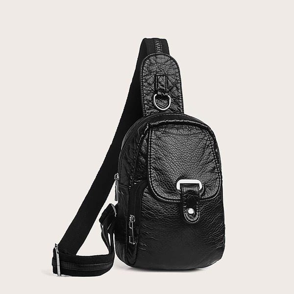 

Pocket Front Sling Bag, Black
