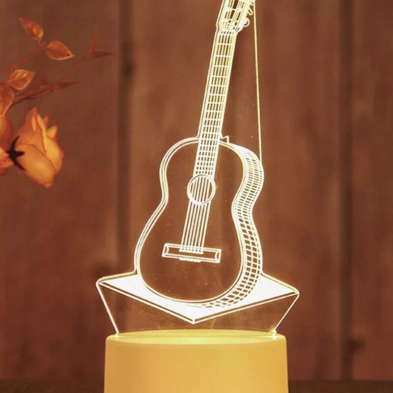 

Guitar Shaped Night Light, White