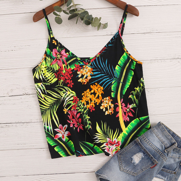 

Tropical Print Cami Top, Multicolor