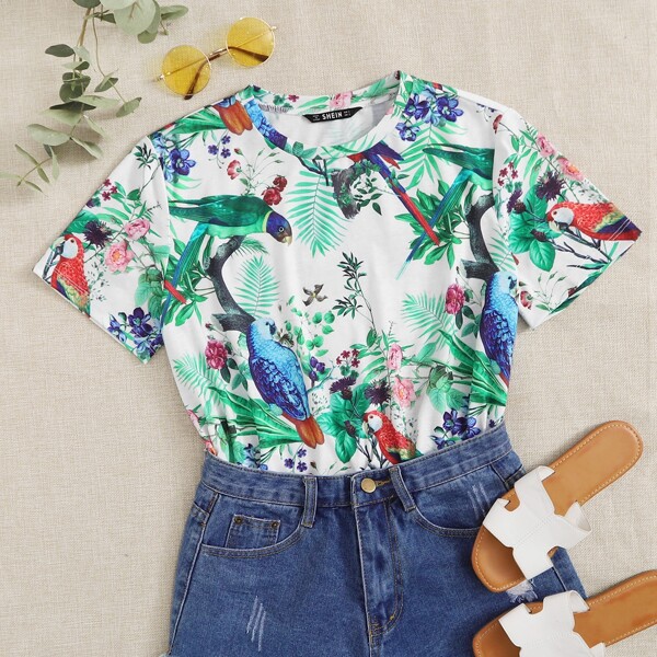 

Tropical Print Tee, Multicolor