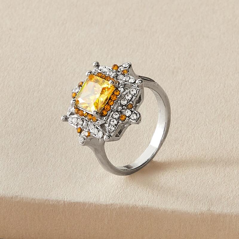 

1pc Rhinestone Decor Ring, Multicolor