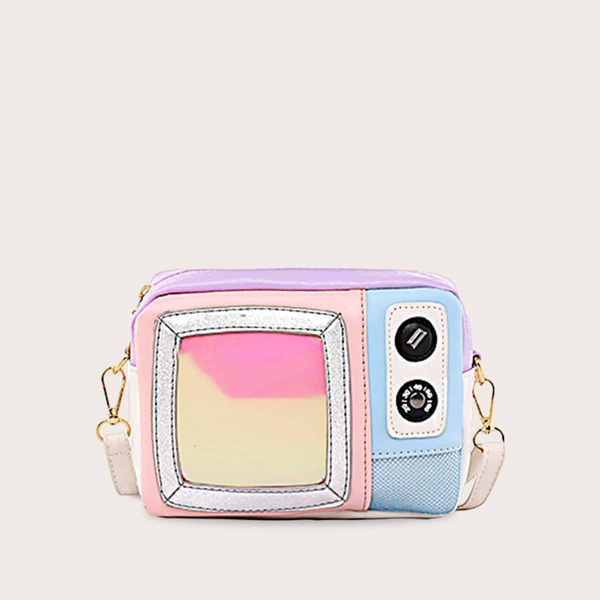 

Camera Design Crossbody Bag, Multicolor