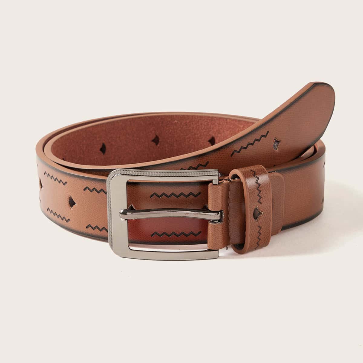 

Guys PU Buckle Belt, Brown