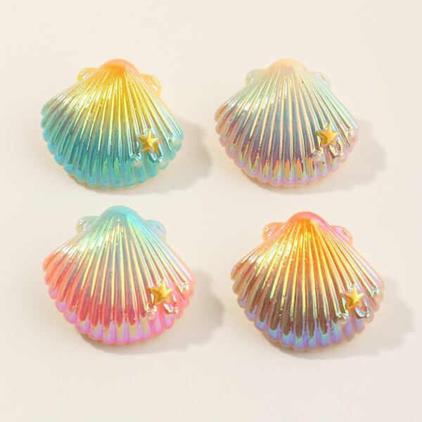 

4pcs Toddler Girls Shell Brooch, Multicolor