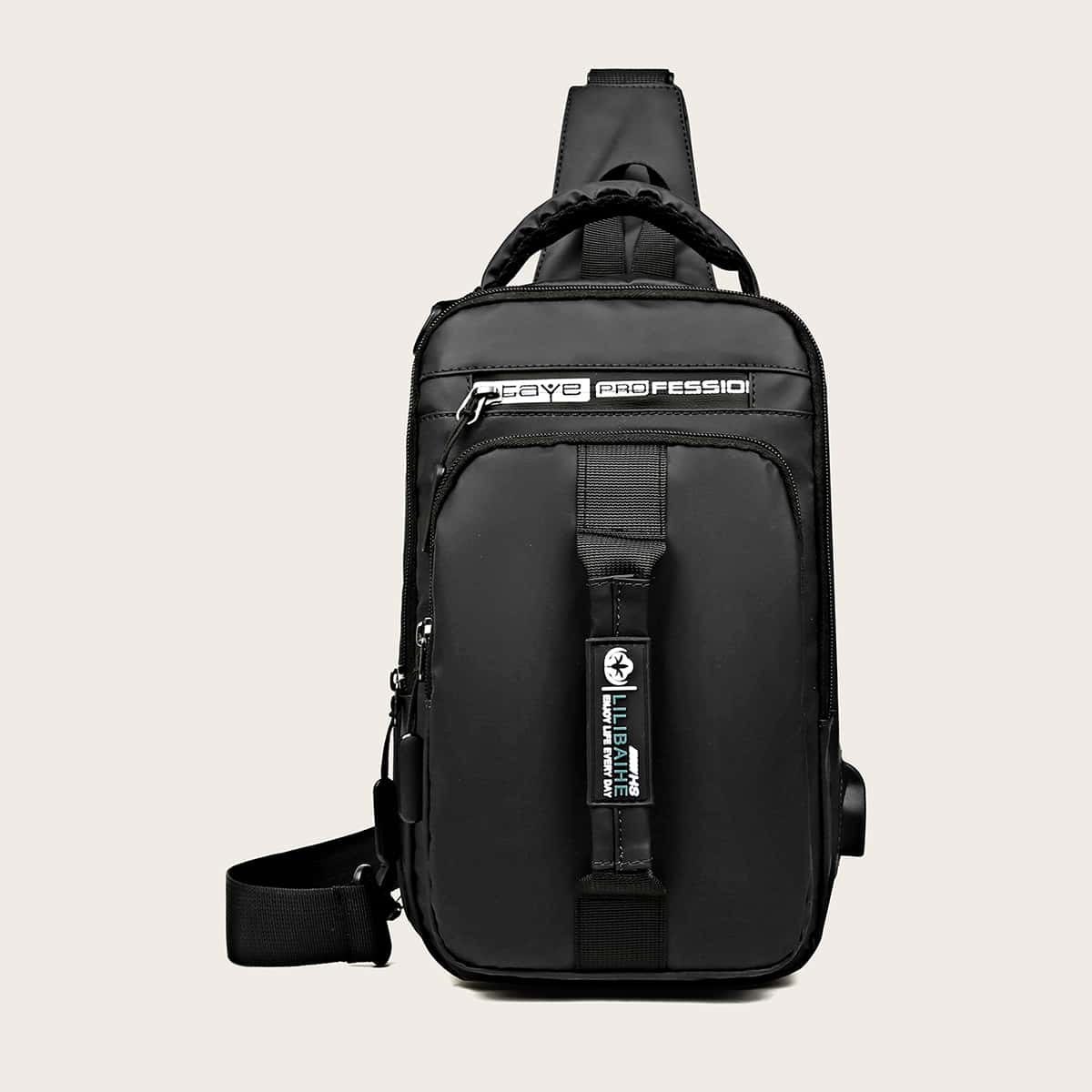 

Guys Letter Graphic Fanny Pack, Black