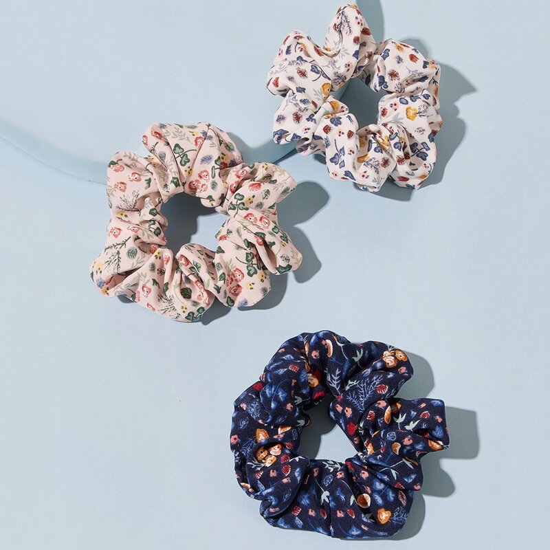 

3pcs Ditsy Floral Pattern Scrunchie, Multicolor