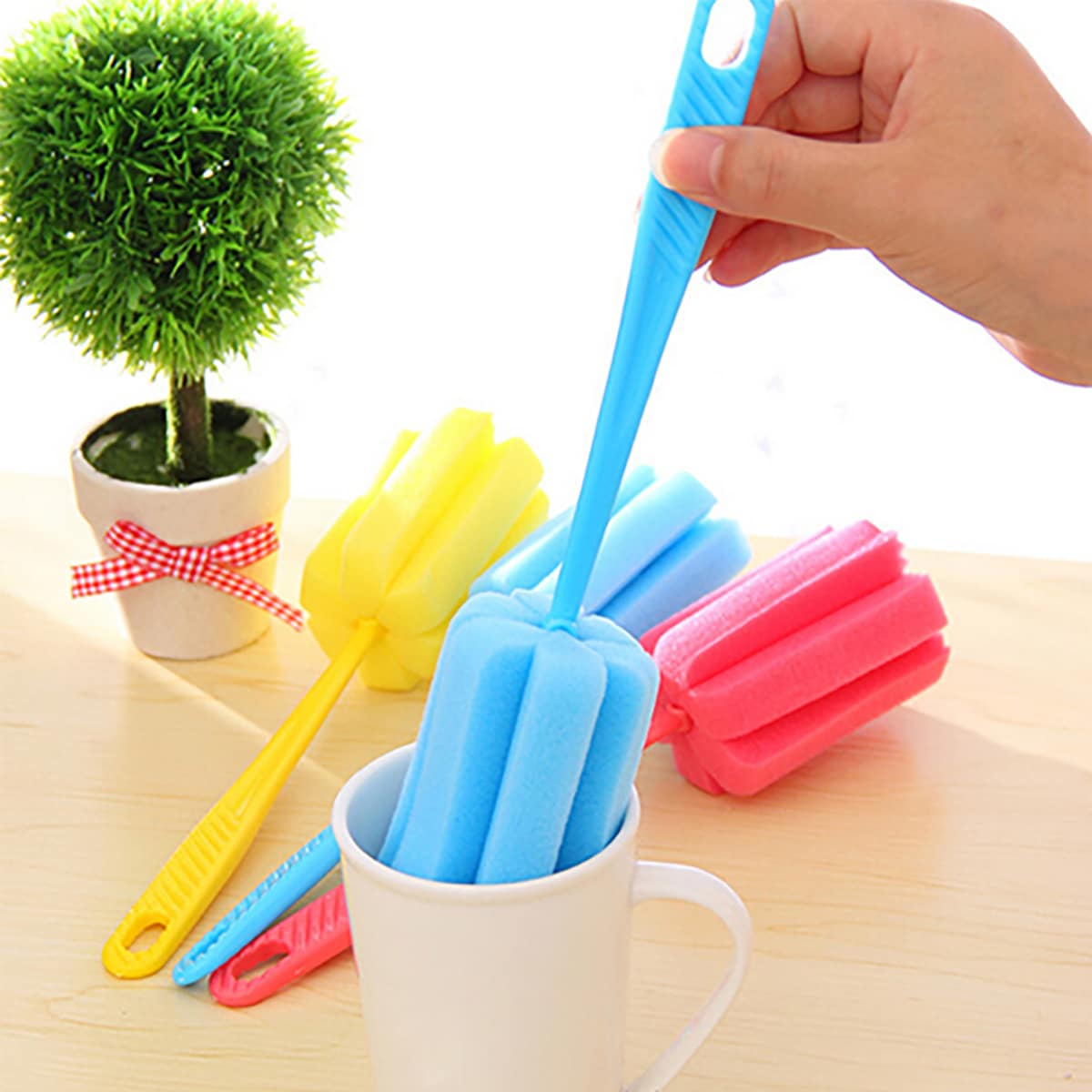 

1pc Random Cup Cleaning Sponge Brush, Multicolor