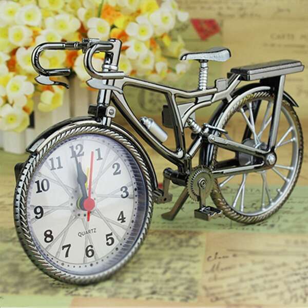 

Retro Bicycle Shaped Alarm clock, Bronze