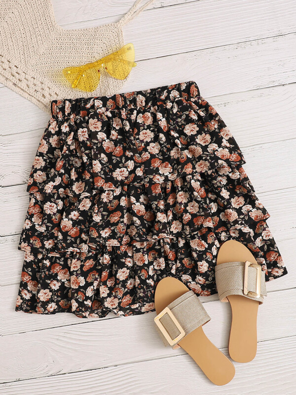SHEIN Frenchy Rock mit Blumen Muster