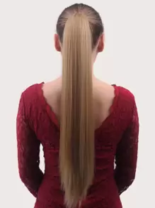 Long Straight Ponytail Wig - Gold - View 1