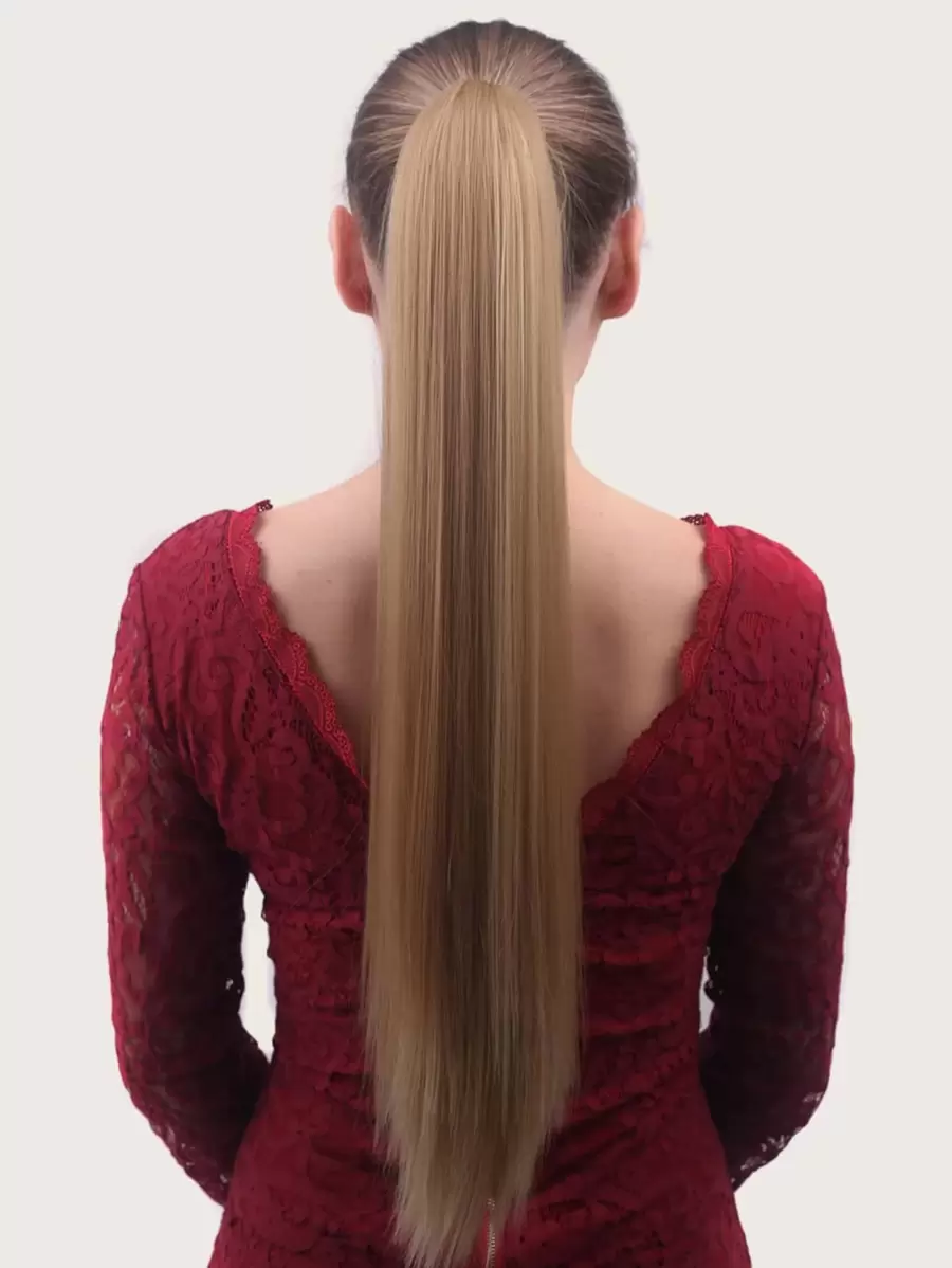 Long Straight Ponytail Wig - Gold - View 1