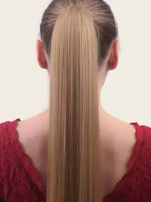 Long Straight Ponytail Wig - Gold - View 2