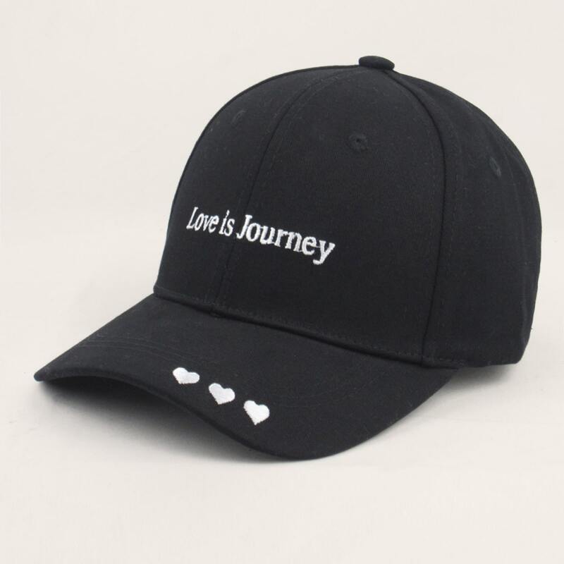 

Guys Letter & Heart Embroidered Baseball Cap, Black