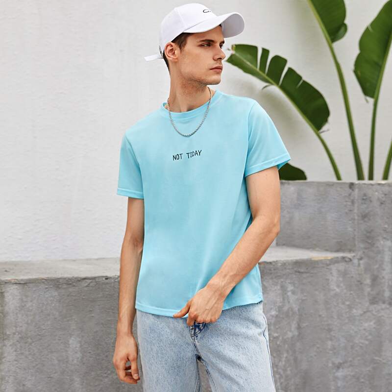 

Guys Letter Graphic Tee, Baby blue