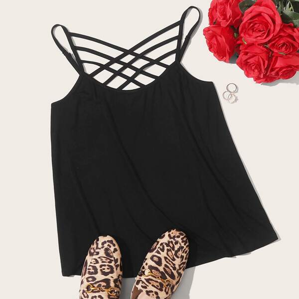 

Cage Yoke Cami Top, Black